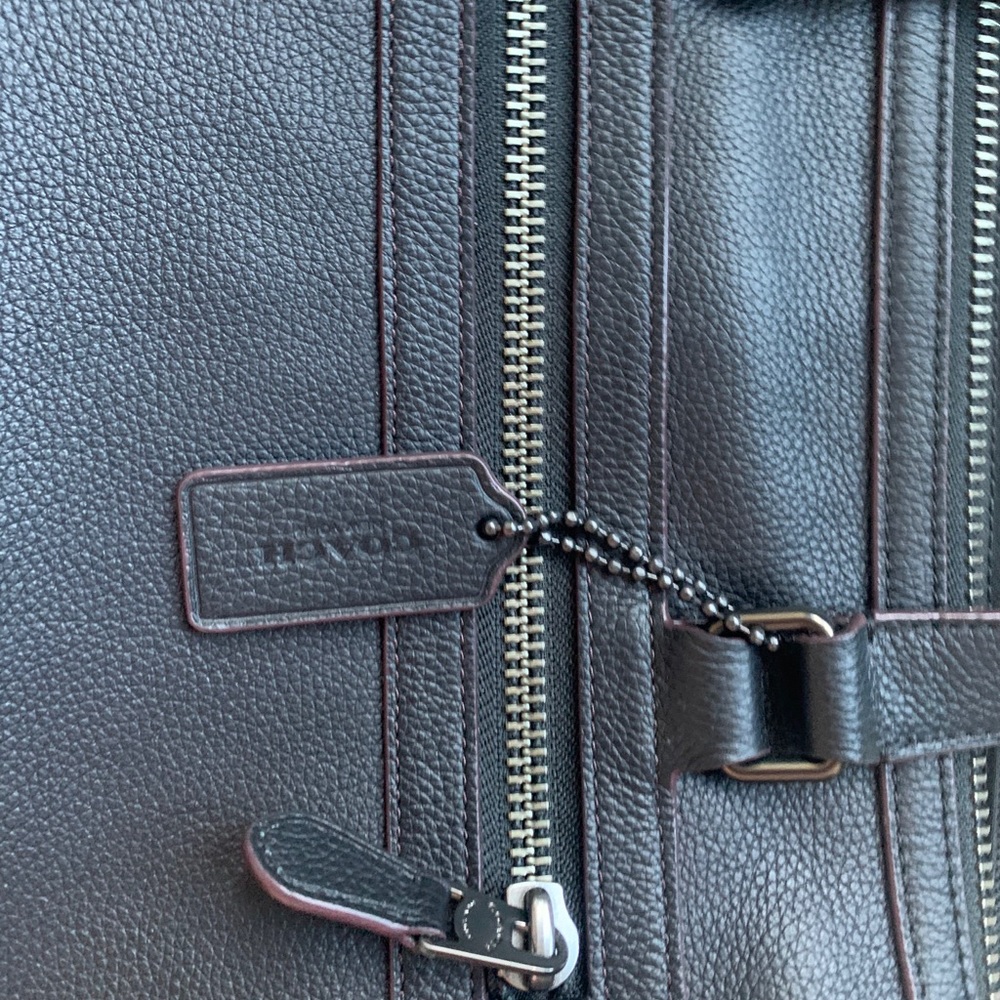 Coach Bag Black Leather Computer/ Work Bag - Picture 4 of 5